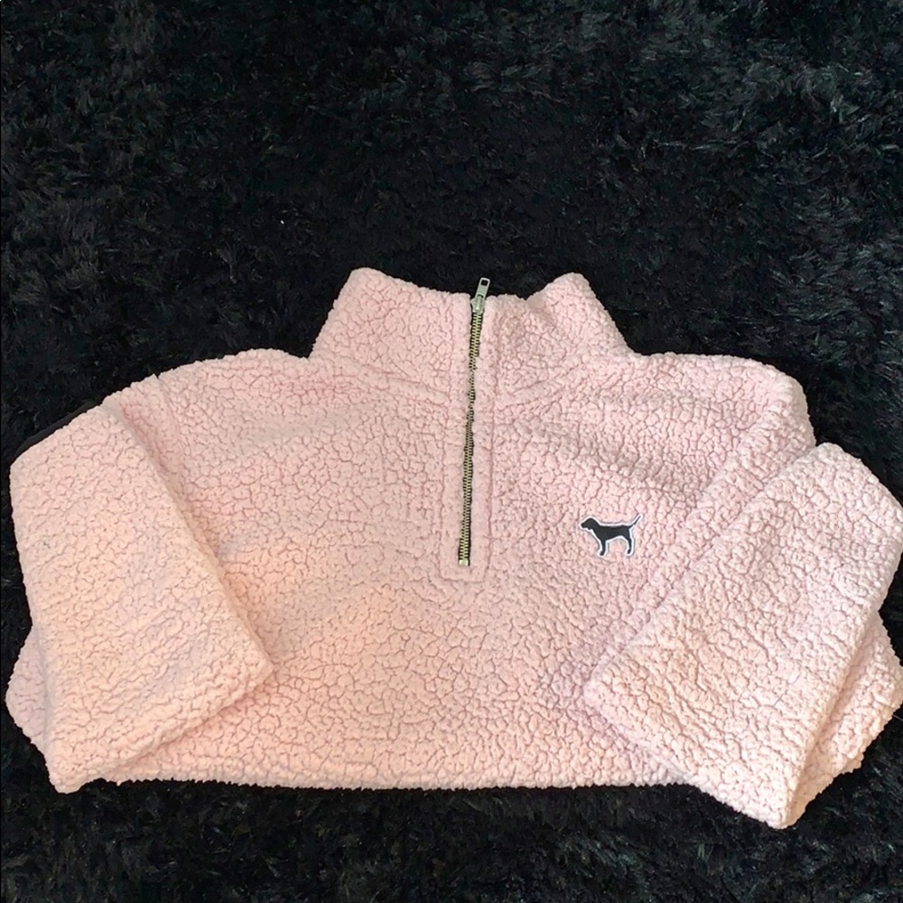 PINK Sherpa Half Zip Up